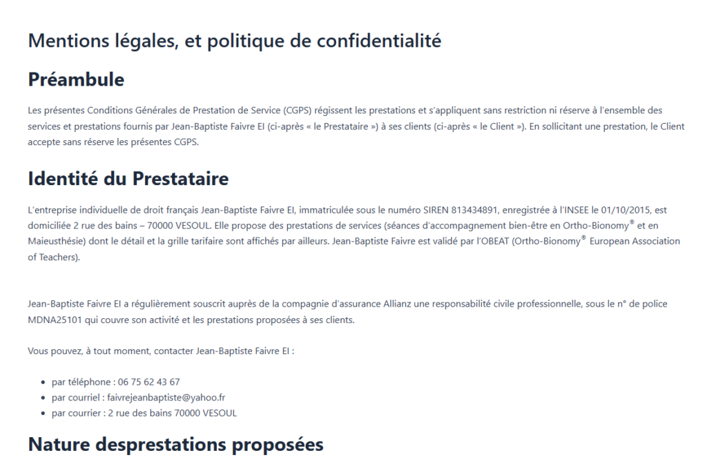Mentions légales et politique de confidentialité